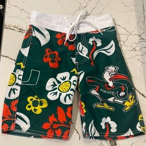 Wes and Willy Boys Swim Trunks University of Miami Hurricanes